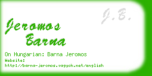 jeromos barna business card